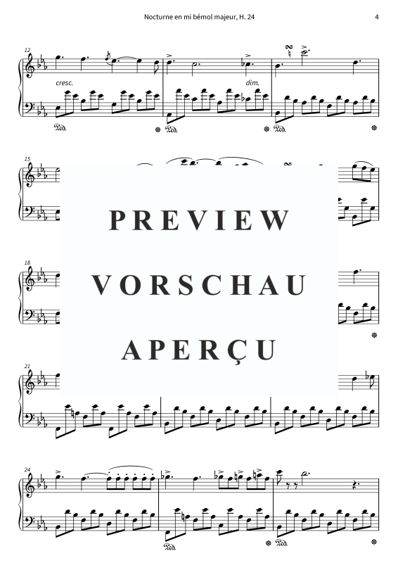 gallery: Nocturne en mi bémol majeur, H. 24, , Klavier Solo
