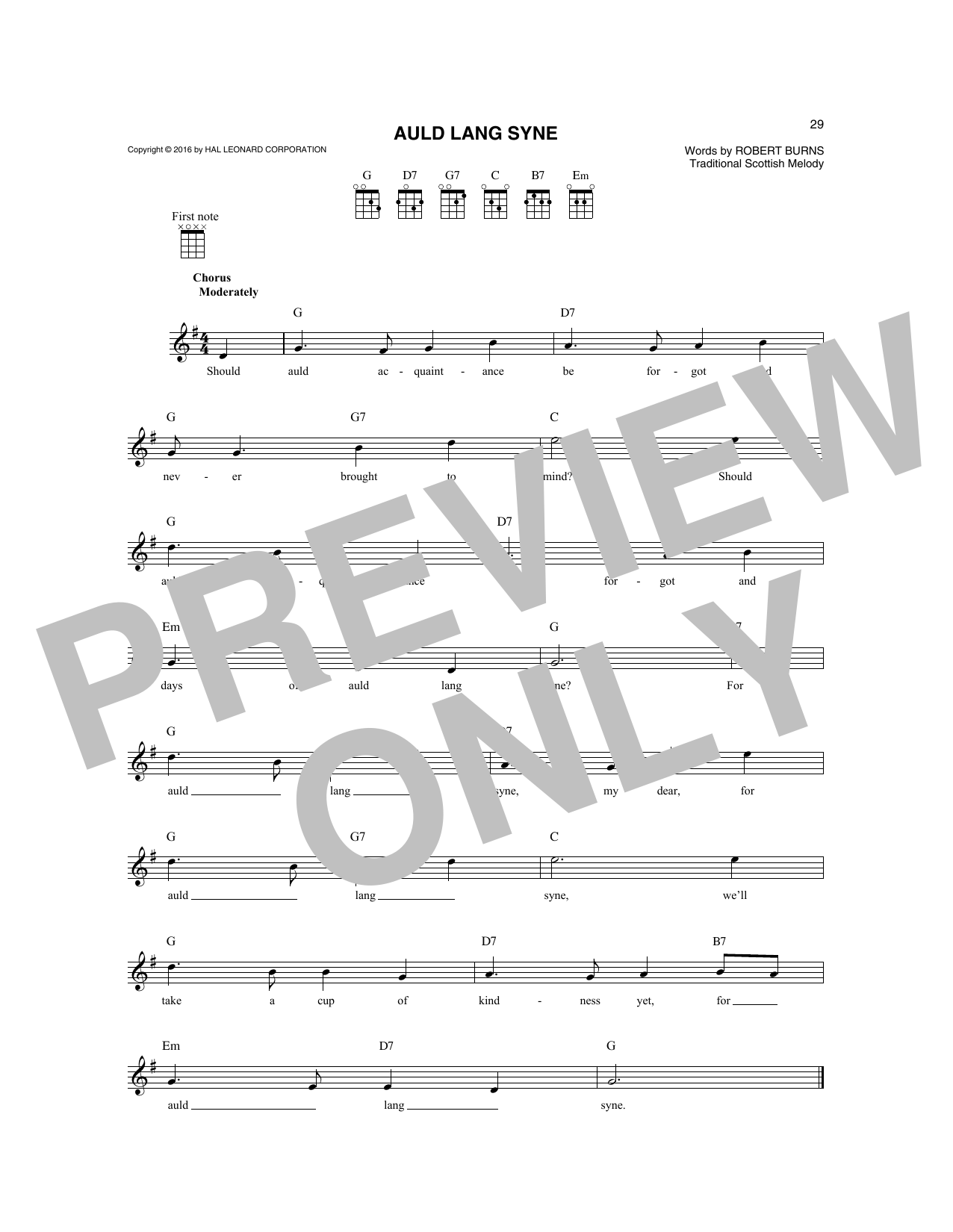 Produktgalerie: Seite 1 von 1 Auld Lang Syne, Traditional Scottish Melody