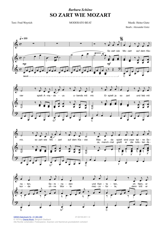 Produktgalerie: Seite 1 von 4 So zart wie Mozart , Schöne, Barbara, Klavier und Gesang