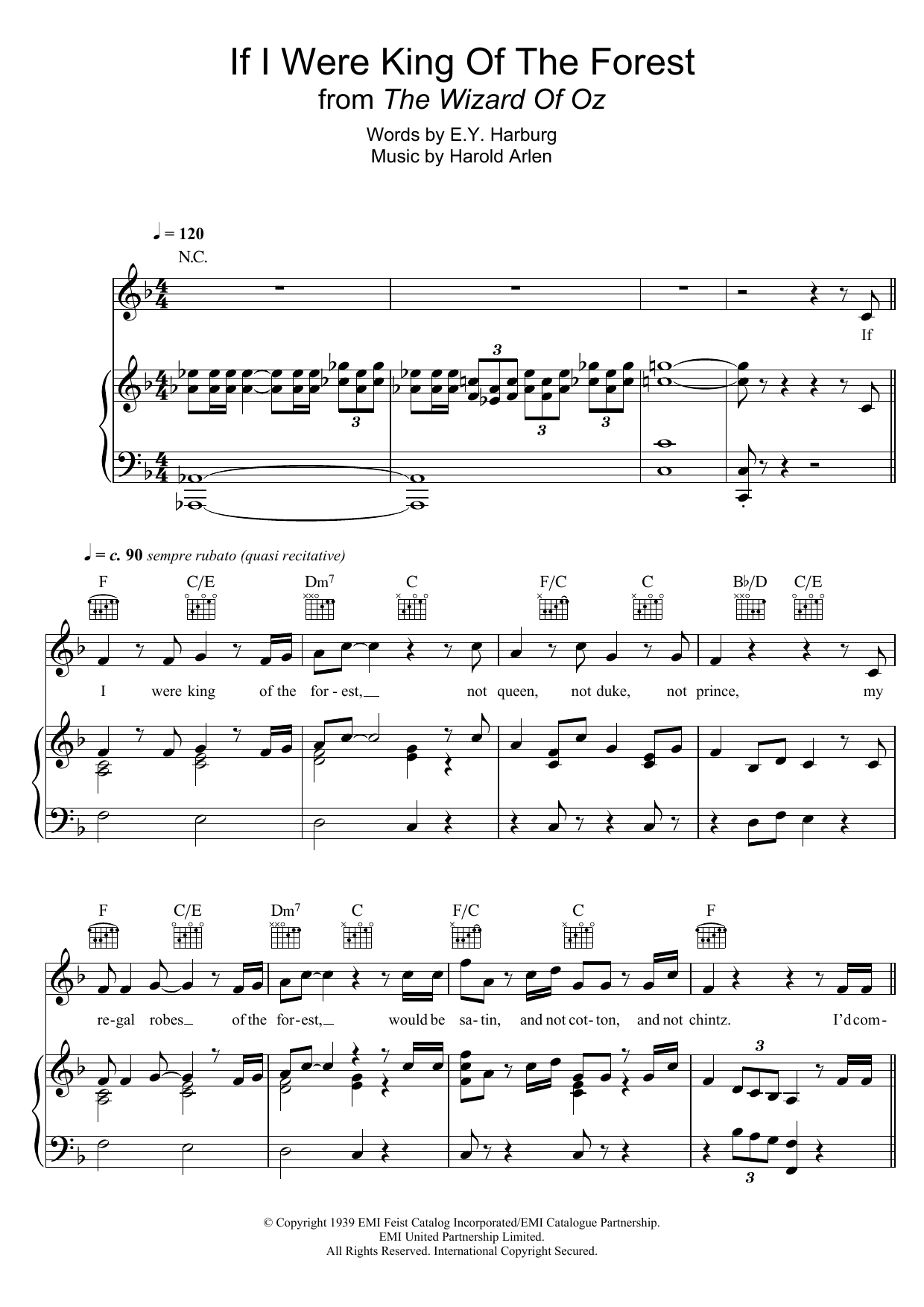 Produktbild zu: If I Were The King Of The Forest (from 'The Wizard Of Oz')