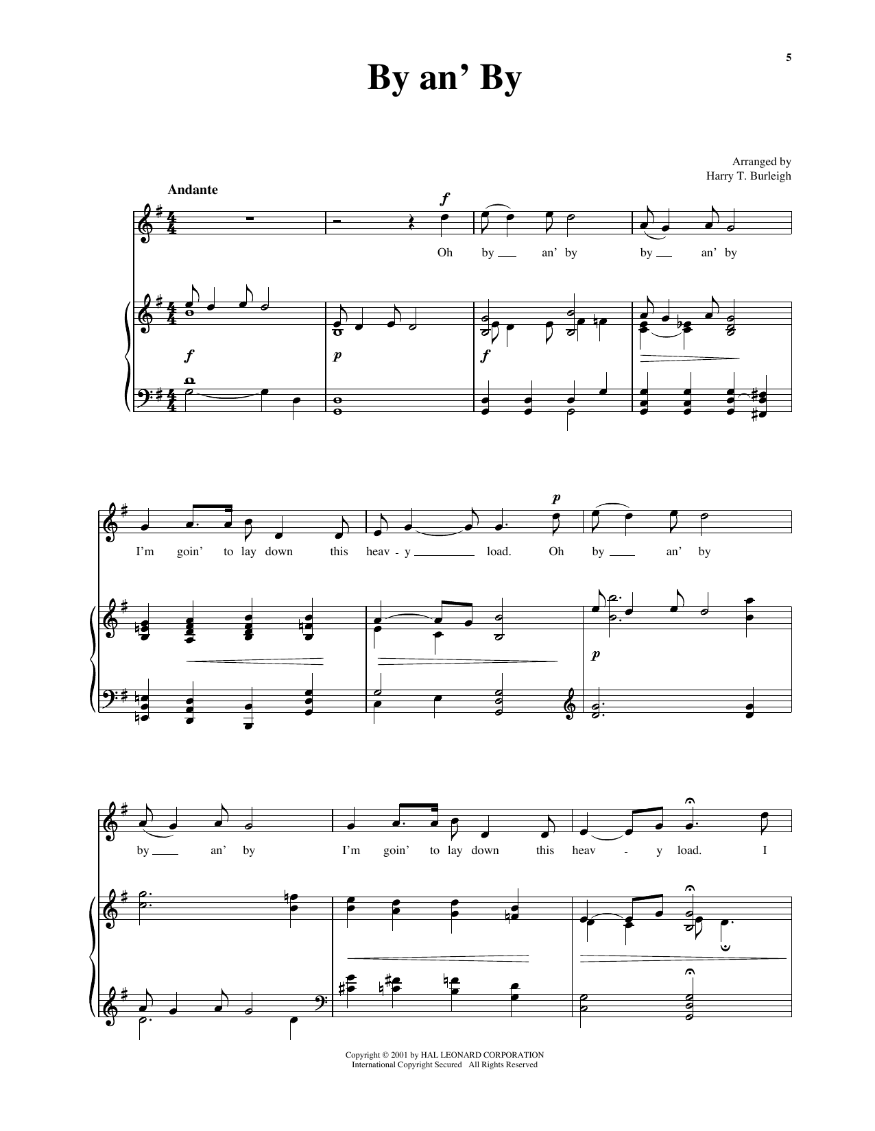 gallery: By And By (arr. Richard Walters) (High Voice), Traditional, Gesang, Klavier