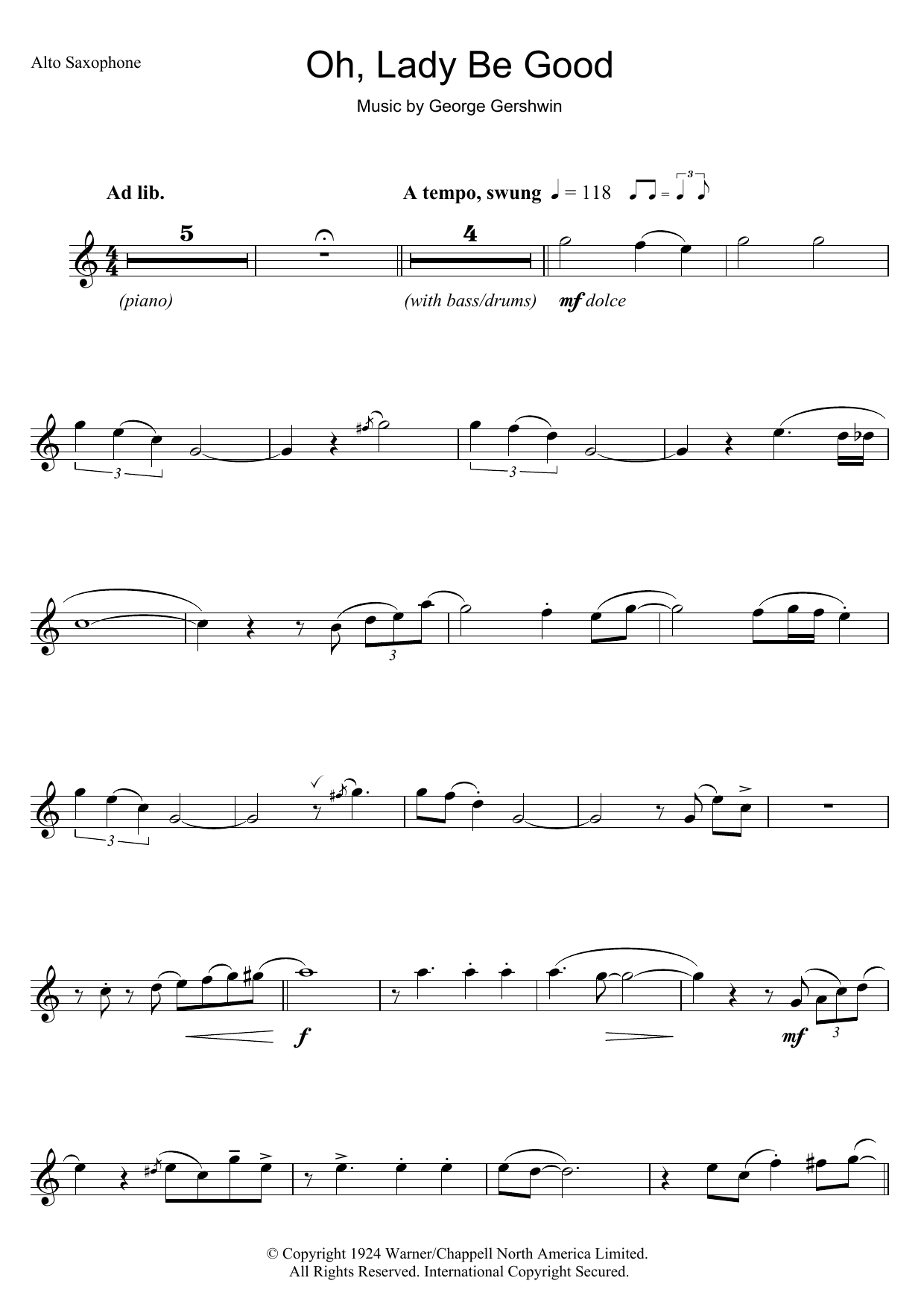 Product gallery: Page 1 of 1 Oh, Lady, Be Good, George Gershwin