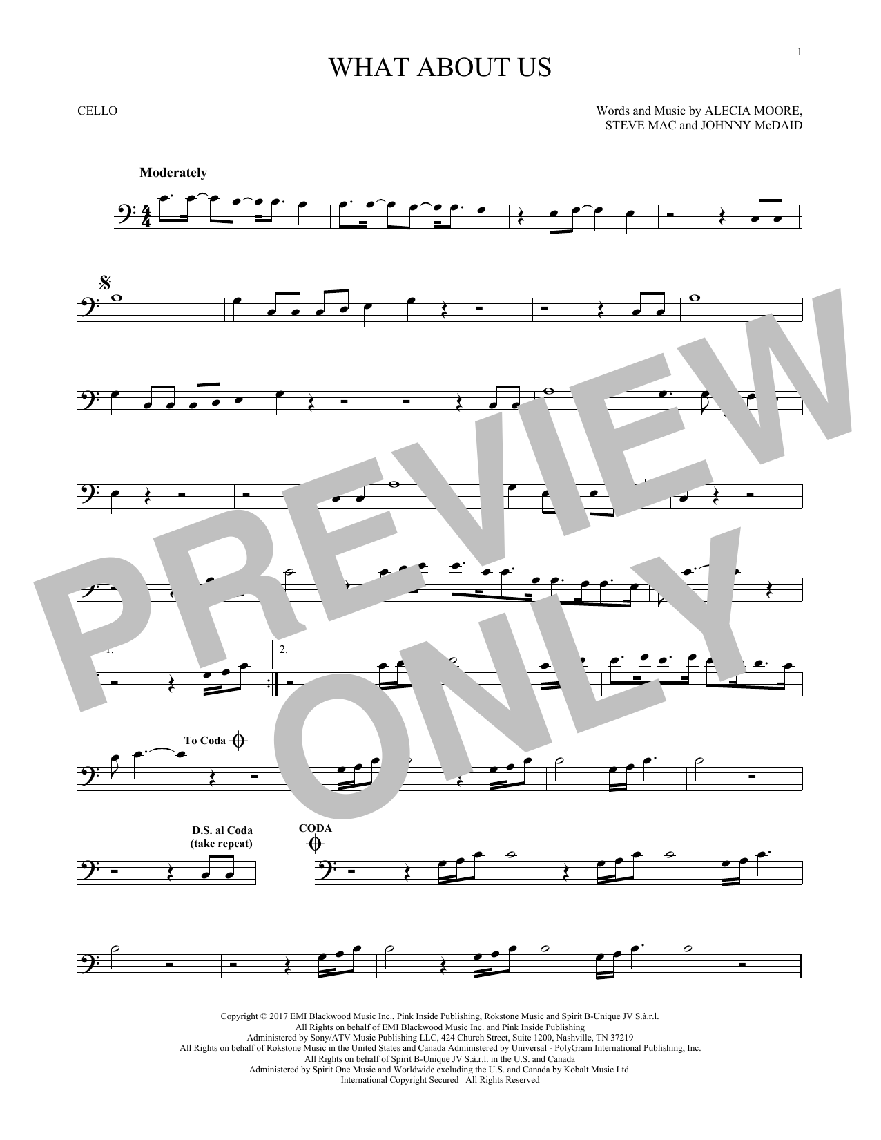 Produktgalerie: Seite 1 von 1 What About Us, P!nk, Violoncello