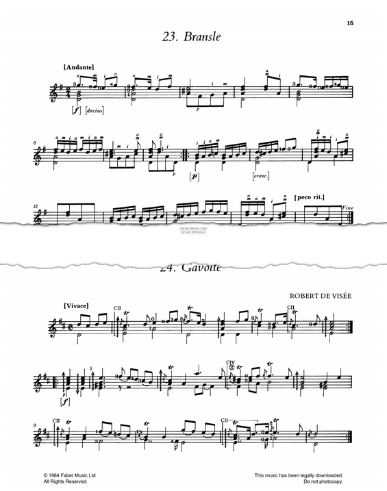 Product gallery: Page 1 of 1 Gavotte, Robert de Visée