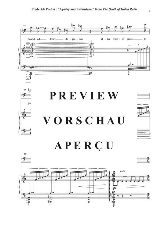 Product gallery: Page 10 of 13 Apathy et Enthusiasm from The Death of Isaiah Robb , , (baritone + piano)