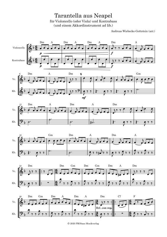 Produktgalerie: Seite 1 von 11 Tarantella aus Neapel, , Cello und Kontrabass