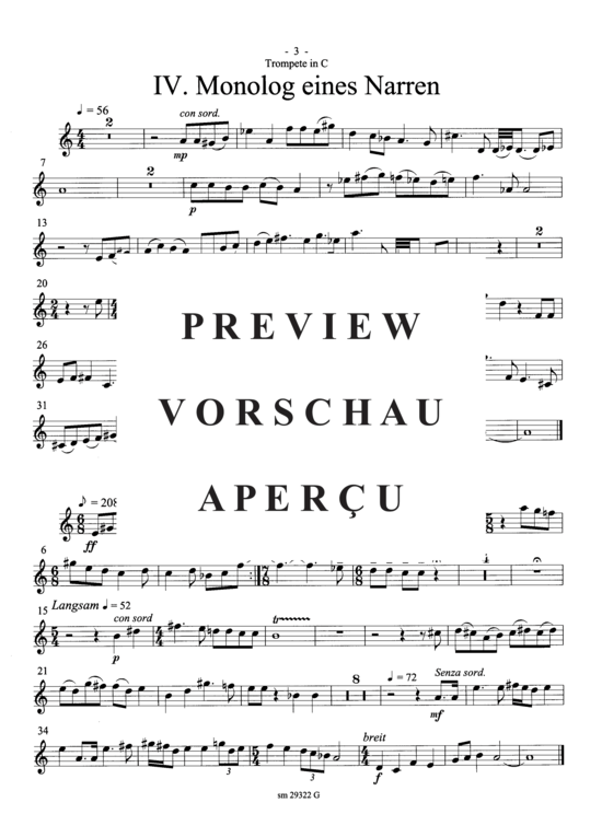 Product gallery: Page 4 of 4 Narrenleben , , (Suite for trumpet + ensemble) Trumpet