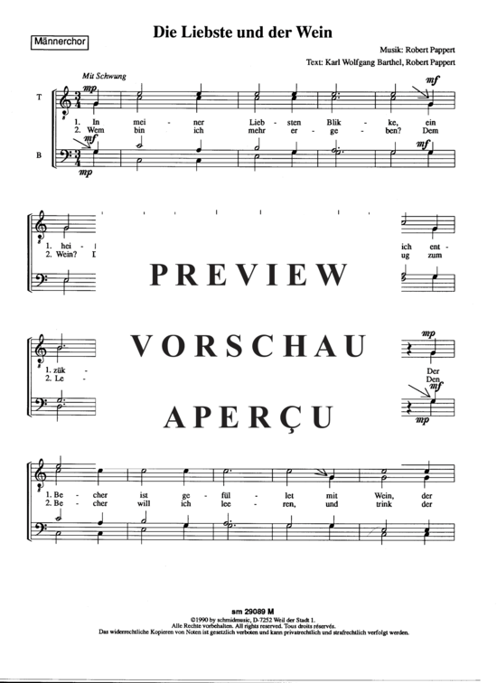 gallery: Die Liebste und der Wein , , (male choir)