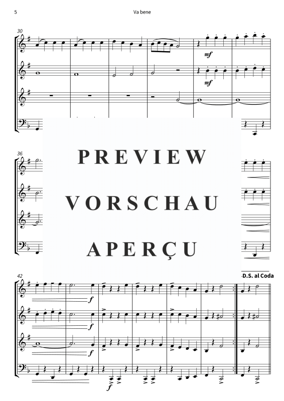 Product gallery: Page 7 of 11 Va bene, Peter Kraus, (Woodwind Quartet)