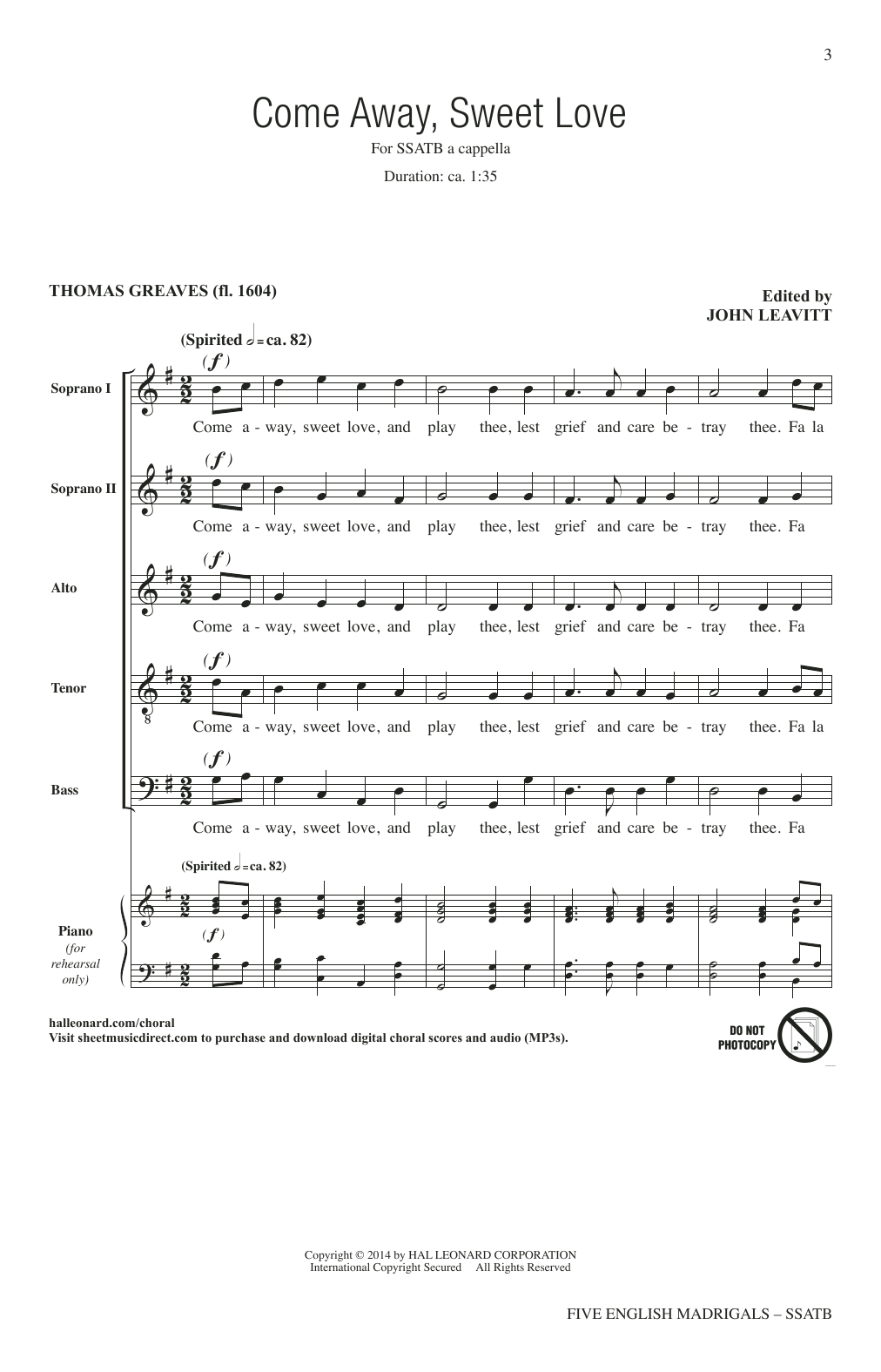 Produktgalerie: Seite 1 von 1 Five English Madrigals, John Leavitt, Chor