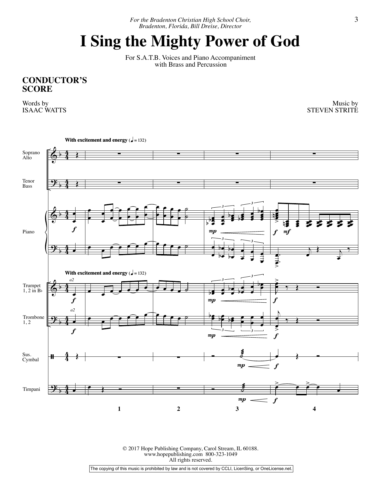 Product picture to: I Sing the Mighty Power of God - Full Score
