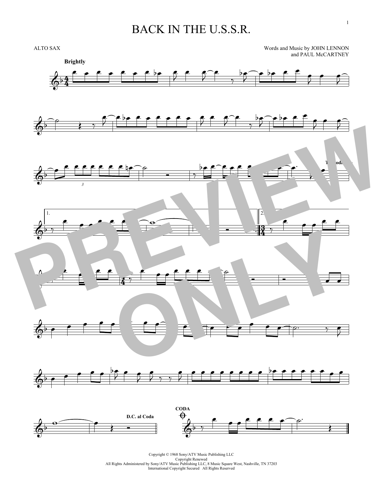 Produktgalerie: Seite 1 von 1 Back In The U.S.S.R., The Beatles, Saxophon