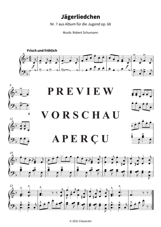 Produktgalerie: Seite 4 von 4 Jägerliedchen - Nr. 7 aus Album für die Jugend op. 68 , , Klavier Solo