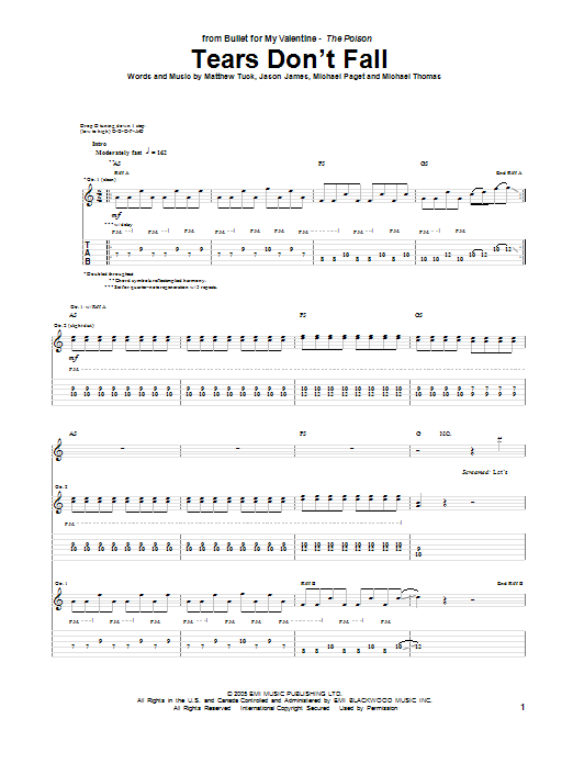 Produktgalerie: Seite 1 von 1 Tears Don't Fall, Bullet For My Valentine, Gitarre