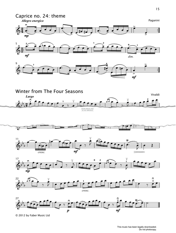 gallery: Theme (from 'Caprice No.24'), Nicolò Paganini, Violine