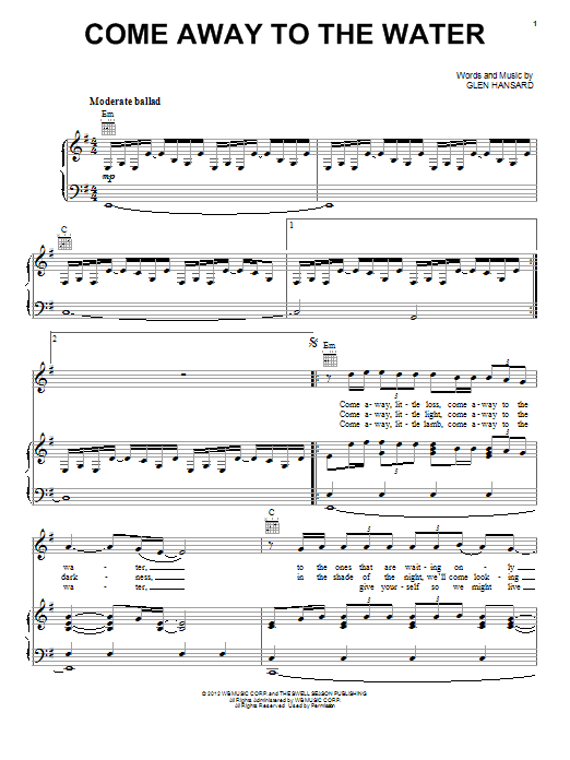 Produktgalerie: Seite 1 von 1 Come Away To The Water, Maroon 5, Gesang, Gitarre, Klavier