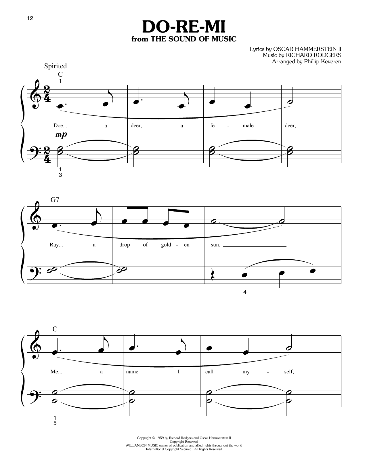 Produktgalerie: Seite 1 von 1 Do-Re-Mi (from The Sound Of Music), Rodgers & Hammerstein, Klavier