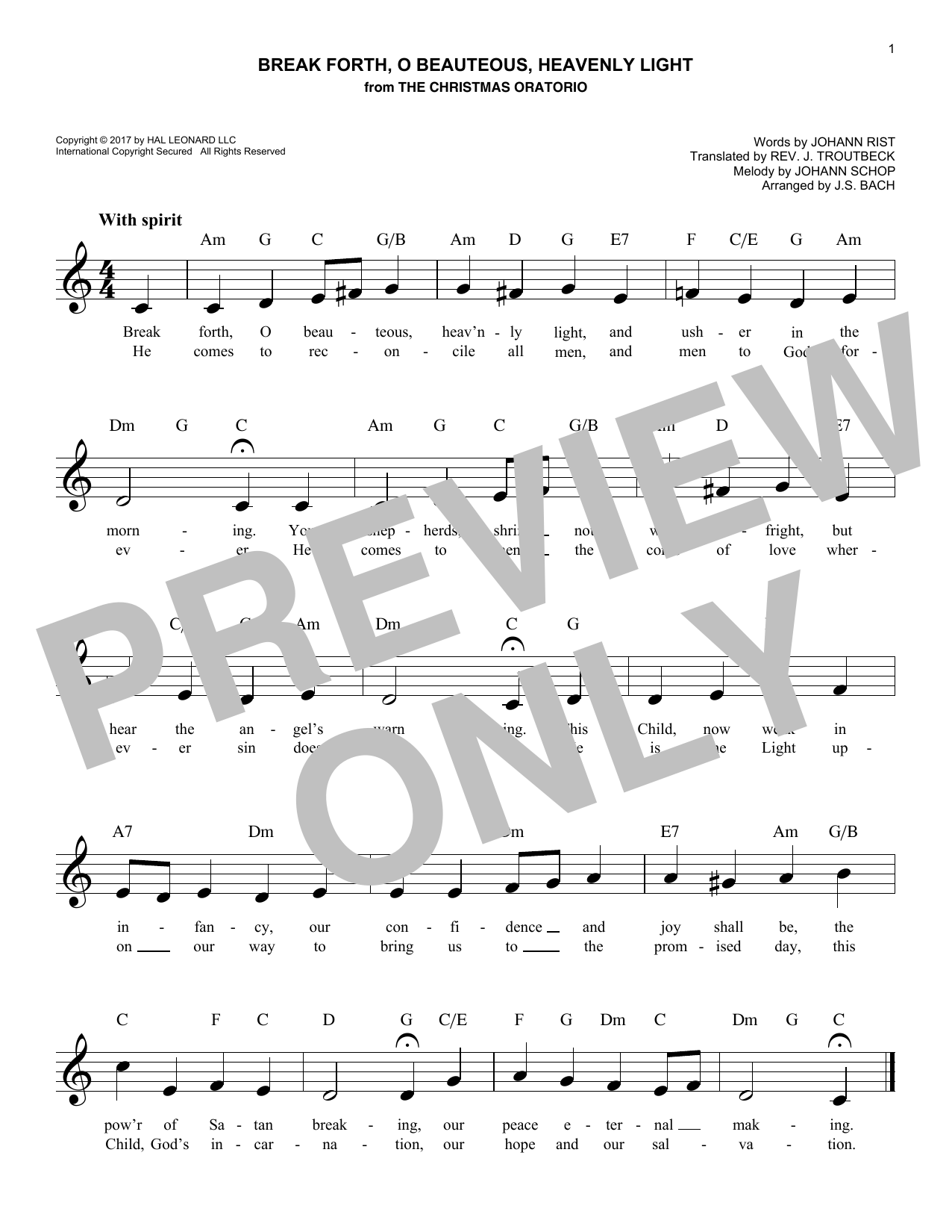 Product gallery: Page 1 of 1 Break Forth, O Beauteous, Heavenly Light, J.S. Bach