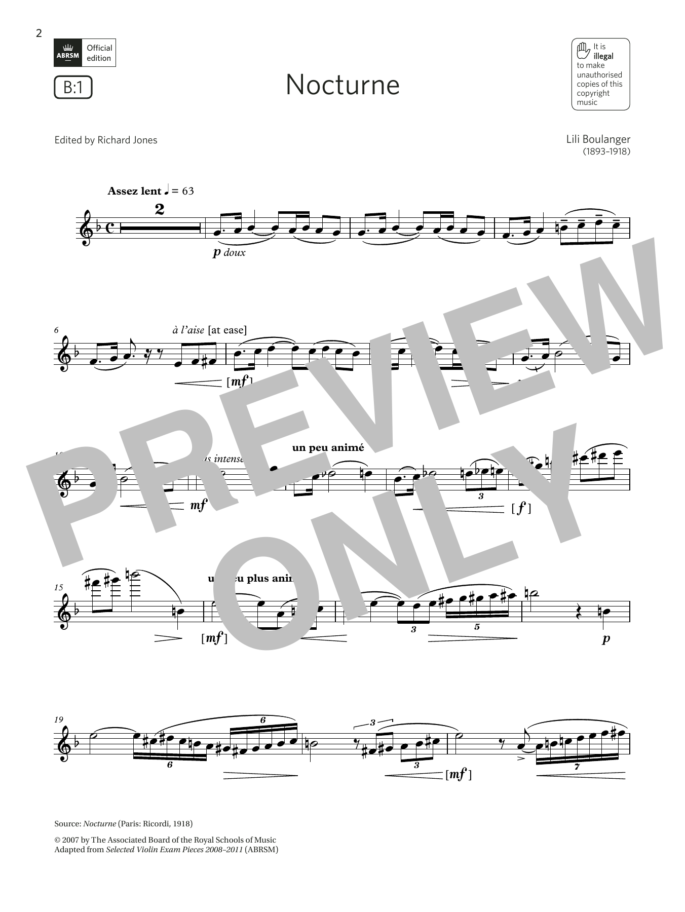 Product gallery: Page 1 of 1 Nocturne (Grade 7 List B1 from the ABRSM Flute syllabus from 2022), Lili Boulanger