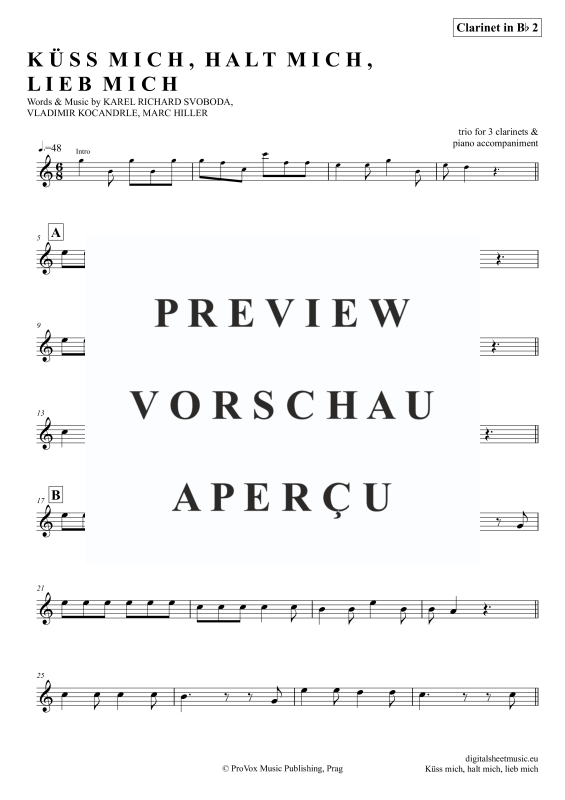 Produktgalerie: Seite 10 von 11 Küss Mich, Halt Mich, Lieb Mich, Egli, Beatrice, (Klarinetten Trio + Klavier)