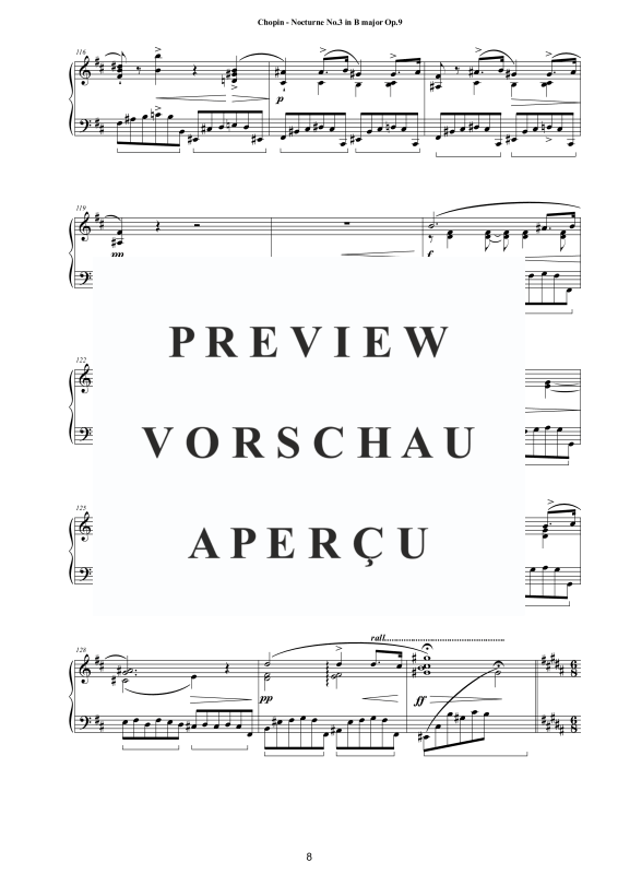 Produktgalerie: Seite 9 von 11 Nocturne Nr. 3 H-Dur Op. 9, , Klavier Solo