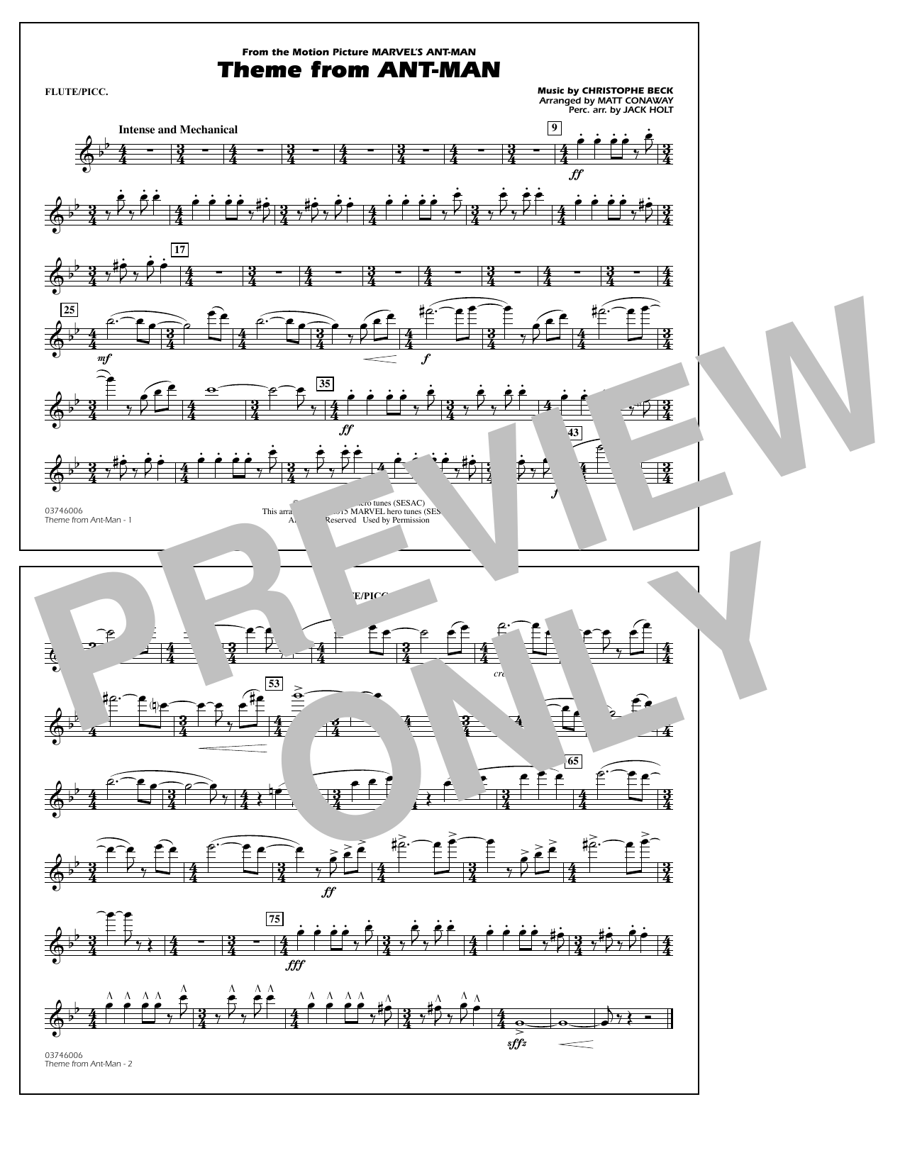 Product picture to: Theme from Ant-Man (Arr. Matt Conaway) - Flute/Piccolo