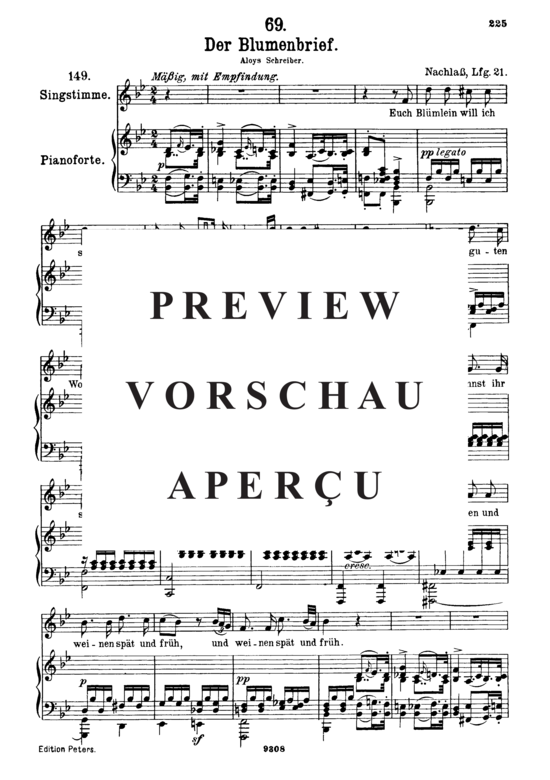 Product gallery: Page 2 of 3 Der Blumenbrief D.622, , High Voice and Piano