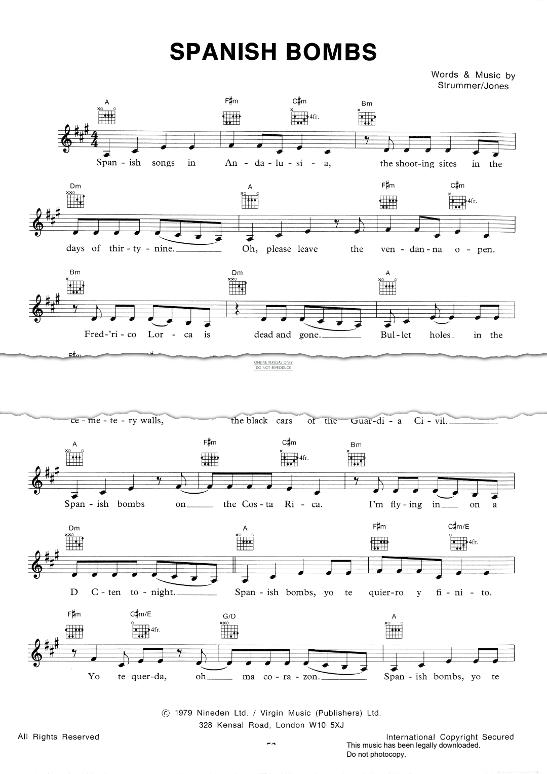 Produktgalerie: Seite 1 von 1 Spanish Bombs, The Clash, Gesang, Gitarre