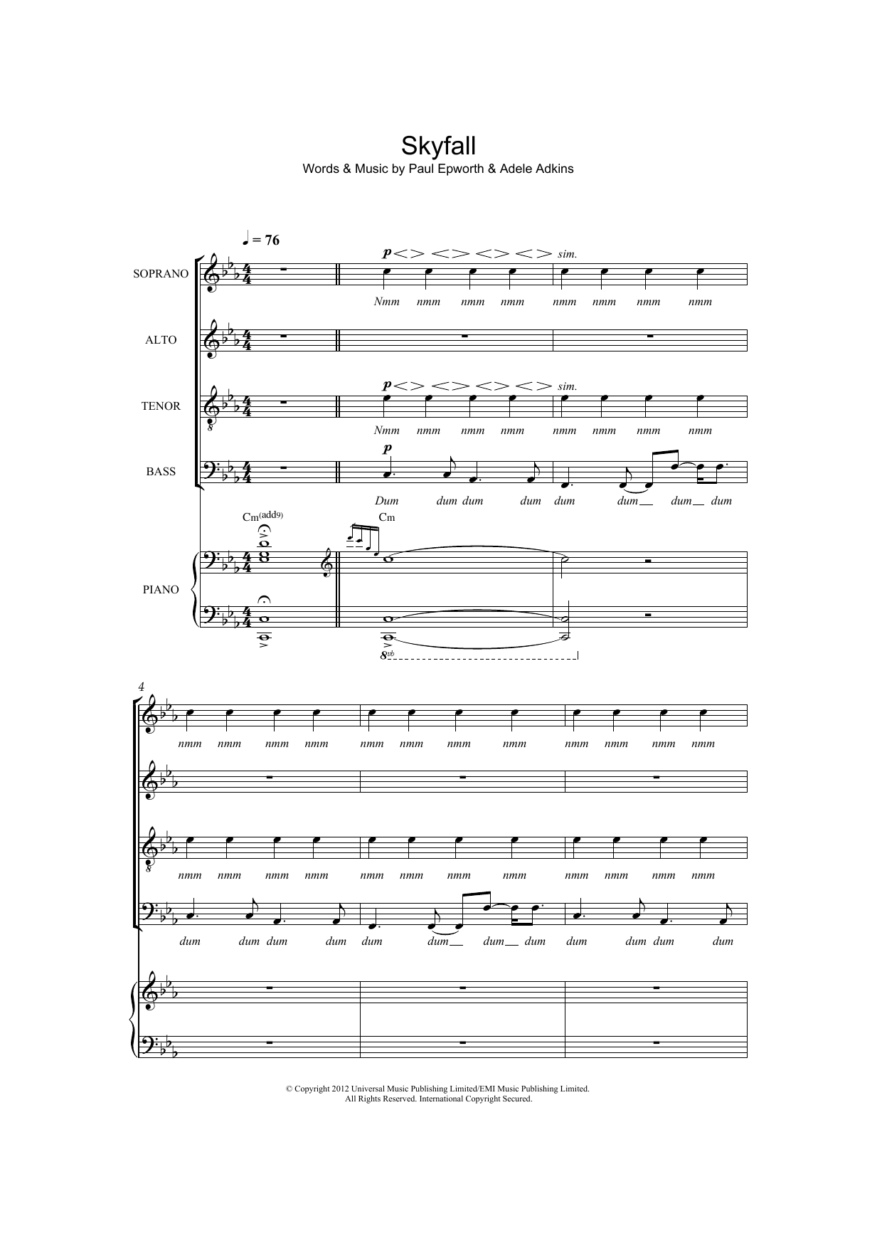 Product picture to: Skyfall (arr. Thomas Lydon)
