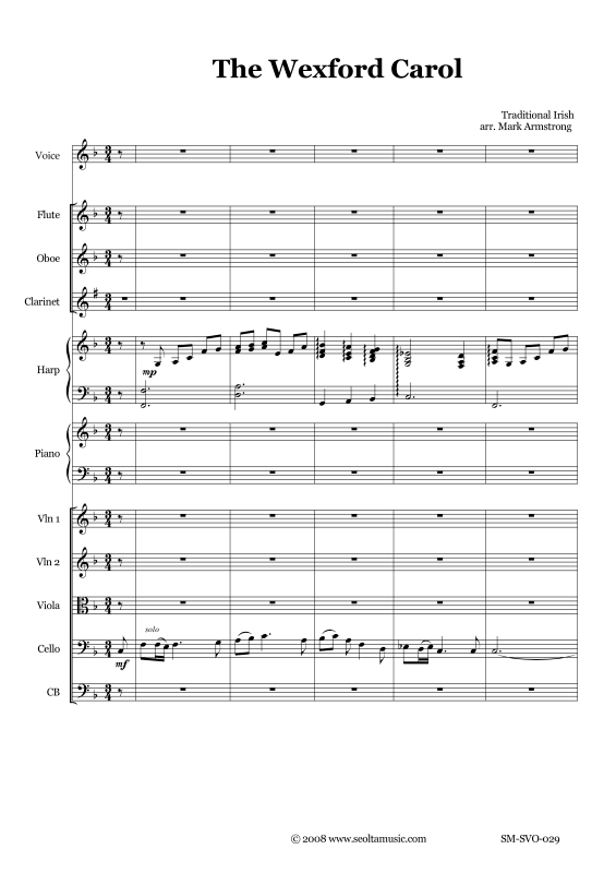 Produktgalerie: Seite 1 von 11 Wexford Carol, , Solo Gesang und kleines Orchester
