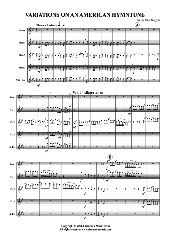gallery: Variations on an American Hymn Tune , , (Flöten-Ensemble)