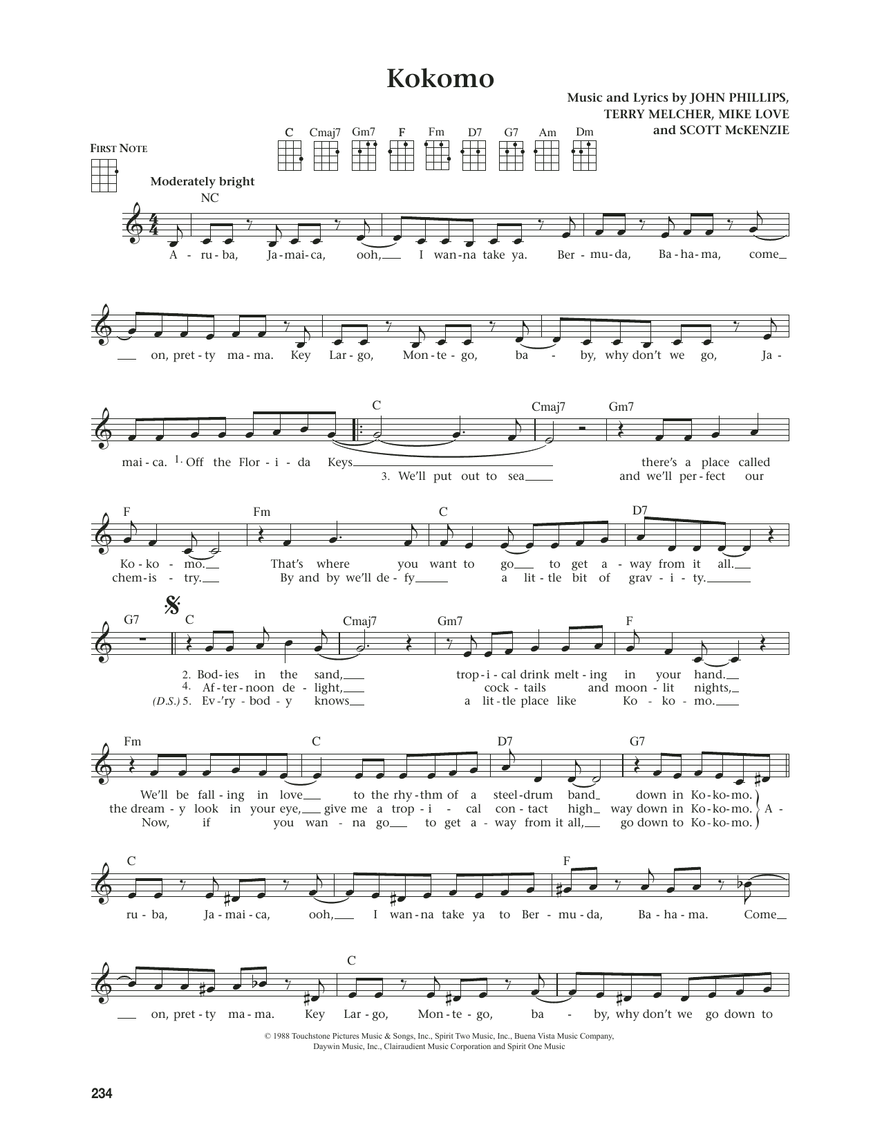 Produktgalerie: Seite 1 von 1 Kokomo (from The Daily Ukulele) (arr. Jim Beloff), The Beach Boys, Ukulele