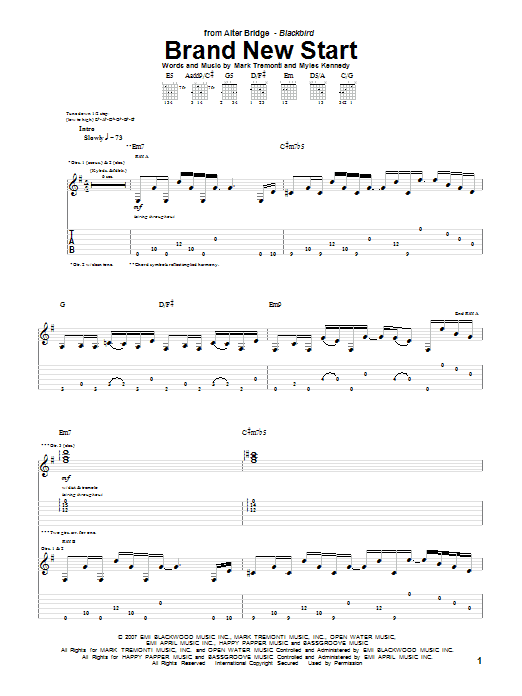 Produktgalerie: Seite 1 von 1 Brand New Start, Alter Bridge, Gitarre