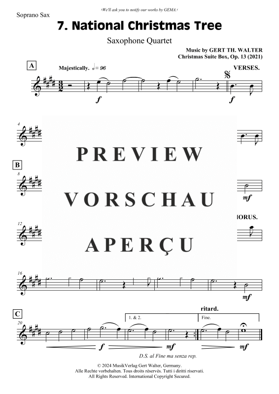 Produktgalerie: Seite 4 von 7 National Christmas Tree, , (Saxophon Quartett)