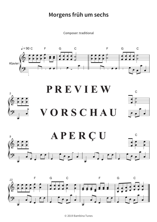 Produktgalerie: Seite 4 von 4 Morgens früh um sechs , , Klavier Solo