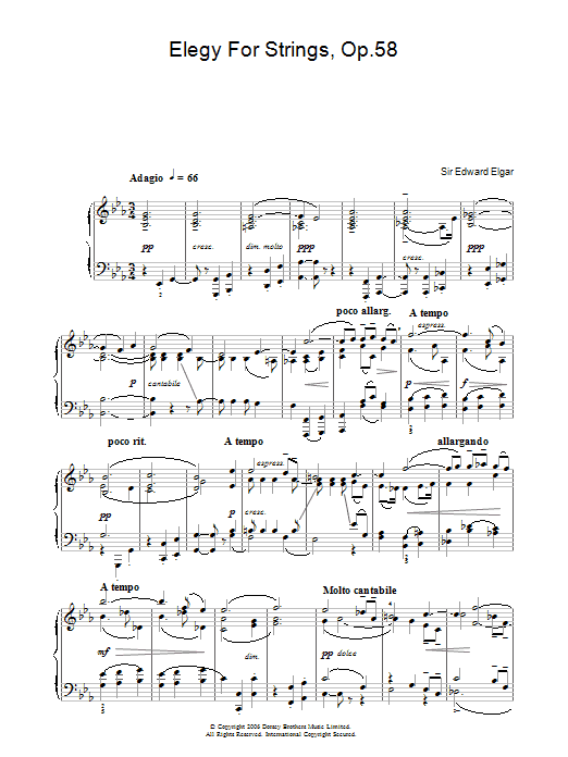 Product gallery: Page 1 of 1 Elegy For Strings, Op.58, Edward Elgar