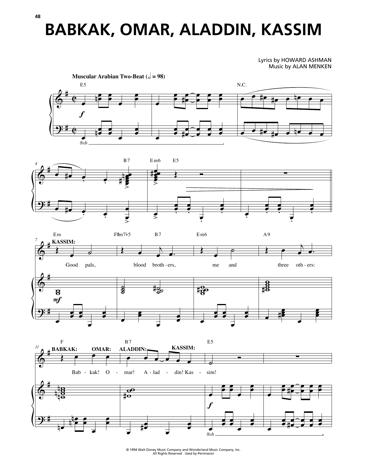 Produktbild zu: Babkak, Omar, Aladdin, Kassim (from Aladdin: The Broadway Musical)
