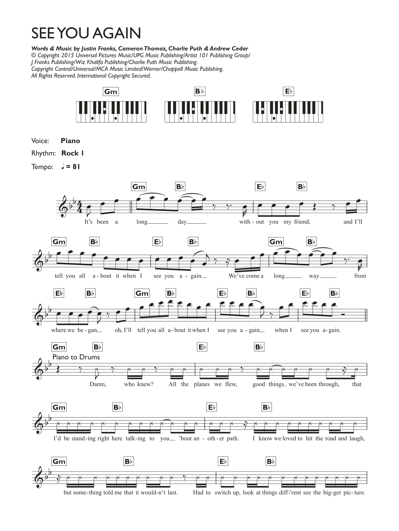 Product gallery: Page 1 of 1 See You Again (featuring Charlie Puth), Wiz Khalifa