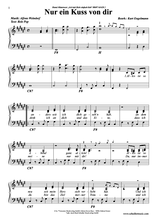 Produktbild zu: Nur ein Kuss Hansi Hinterseer