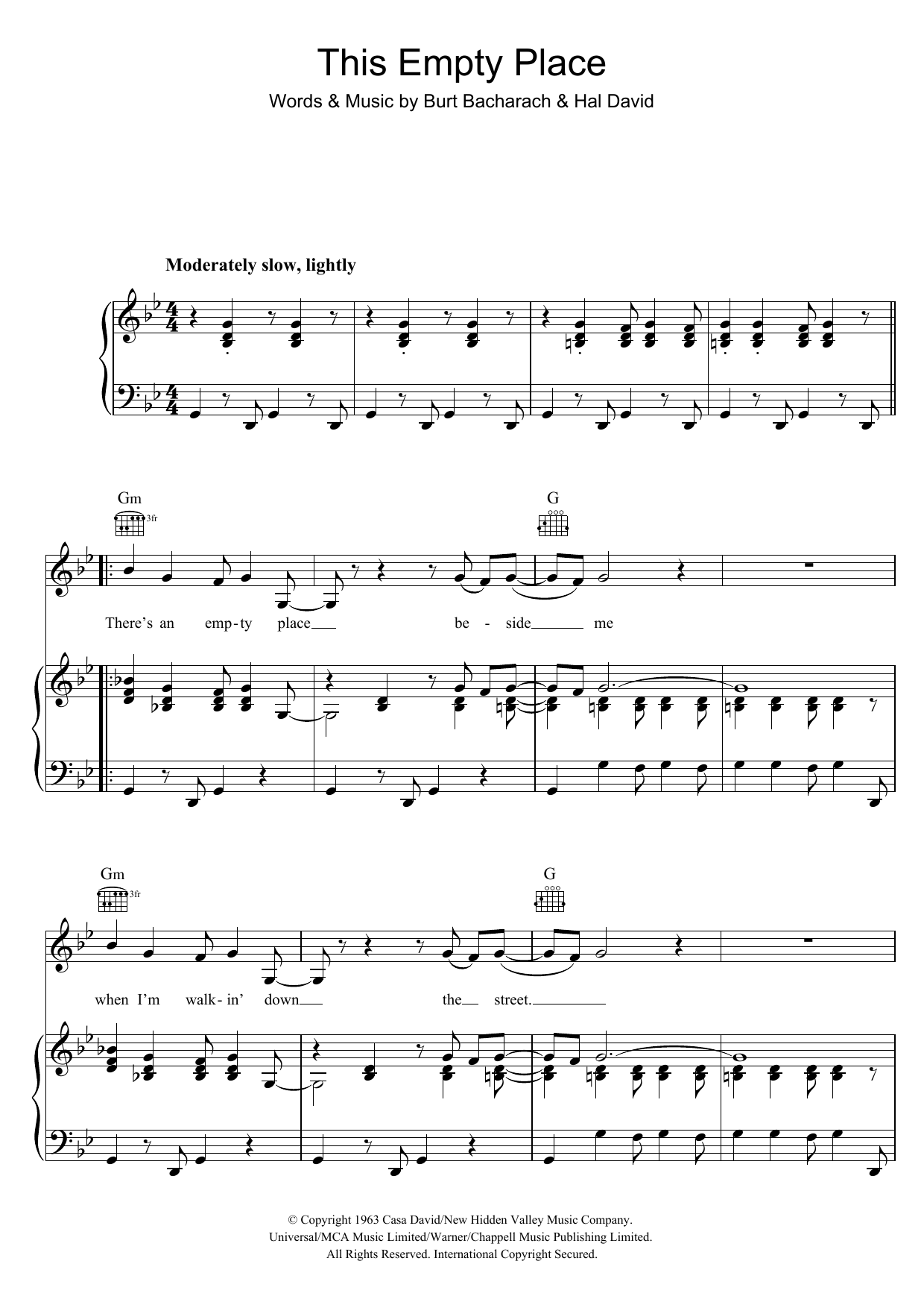 Produktgalerie: Seite 1 von 1 This Empty Place, Dionne Warwick, Gesang, Gitarre, Klavier