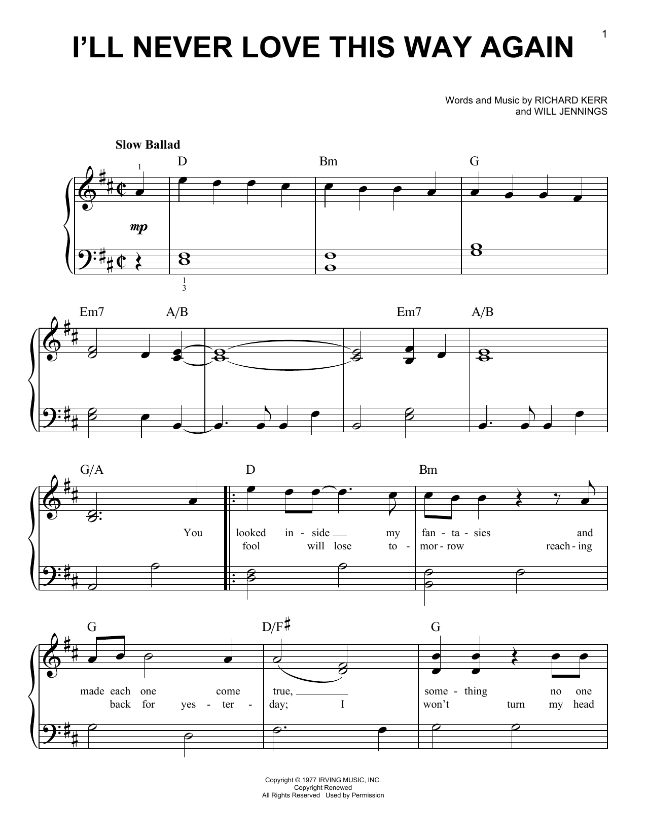 Produktgalerie: Seite 1 von 1 I'll Never Love This Way Again, Dionne Warwick, Klavier