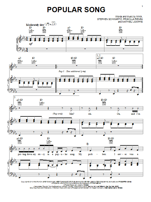Produktbild zu: Popular Song