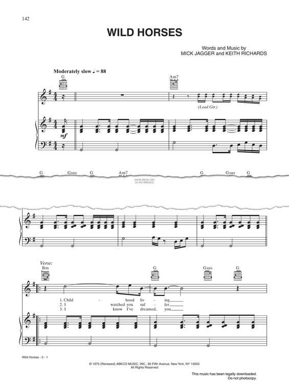 gallery: Wild Horses, The Rolling Stones, Gesang, Gitarre, Klavier