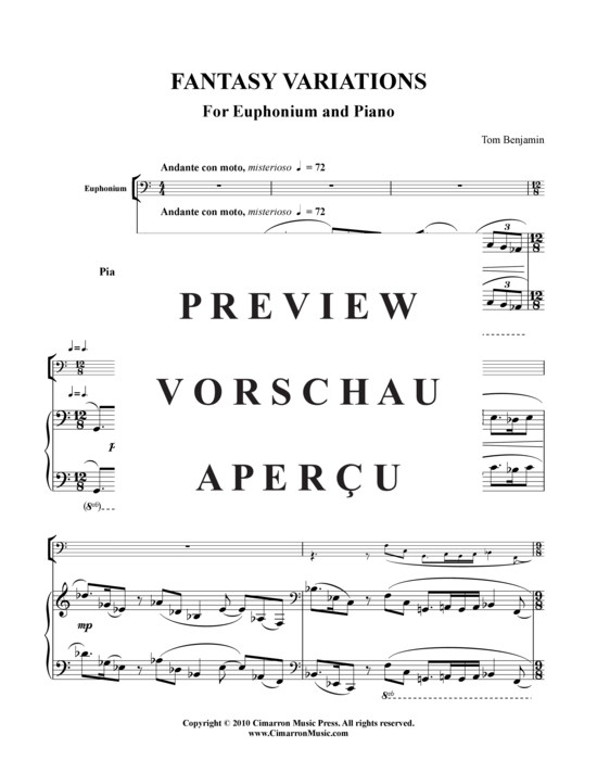 Product gallery: Page 2 of 21 Fantasy Variations , , (baritone/pos + piano)