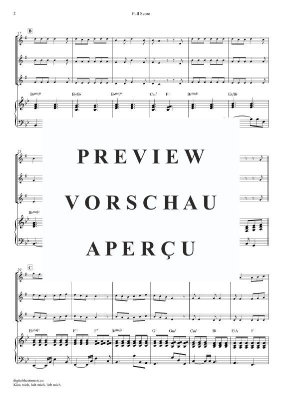 Produktgalerie: Seite 3 von 11 Küss Mich, Halt Mich, Lieb Mich, Egli, Beatrice, (Saxophon Trio AAA(T) + Klavier)