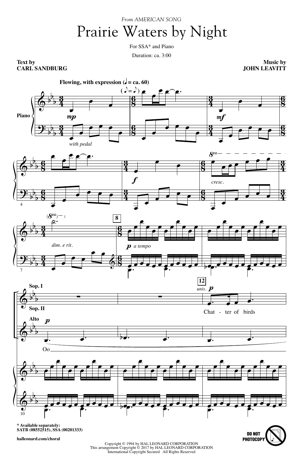 Produktgalerie: Seite 1 von 1 Prairie Waters By Night, John Leavitt, Chor
