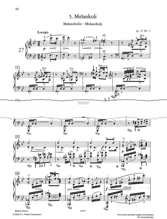 Produktbild zu: Melankoli Op. 47
