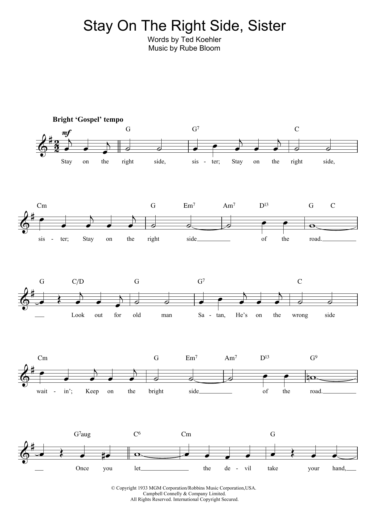 Produktgalerie: Seite 1 von 1 Stay On The Right Side Sister, Rube Bloom, Melodieinstrument