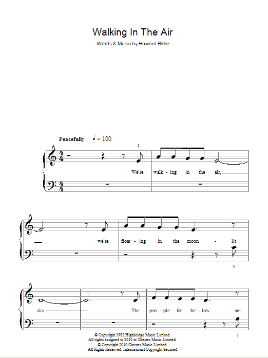 Product gallery: Page 1 of 1 Walking In The Air (theme from The Snowman), Howard Blake