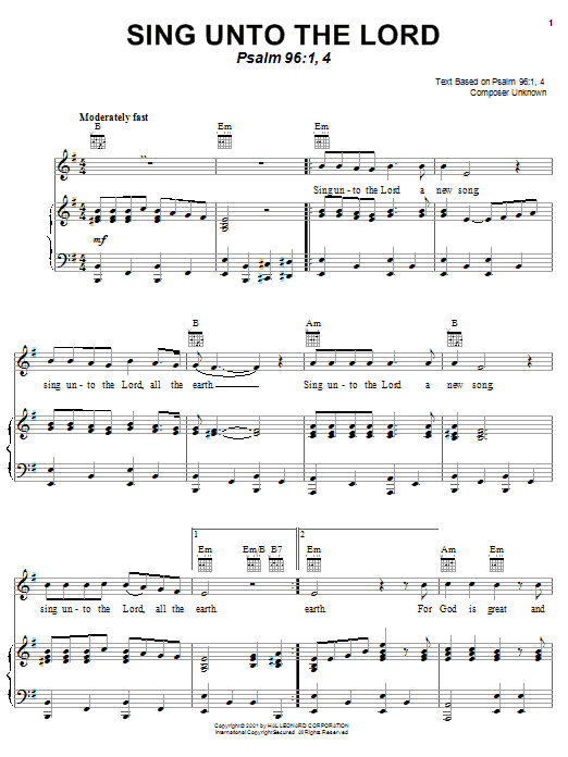 Produktbild zu: Sing Unto The Lord
